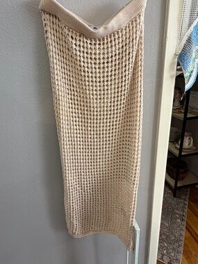Steve Madden Beige Crochet Maxi Skirt
